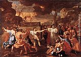 Nicolas Poussin Canvas Paintings - Adoration of the Golden Calf